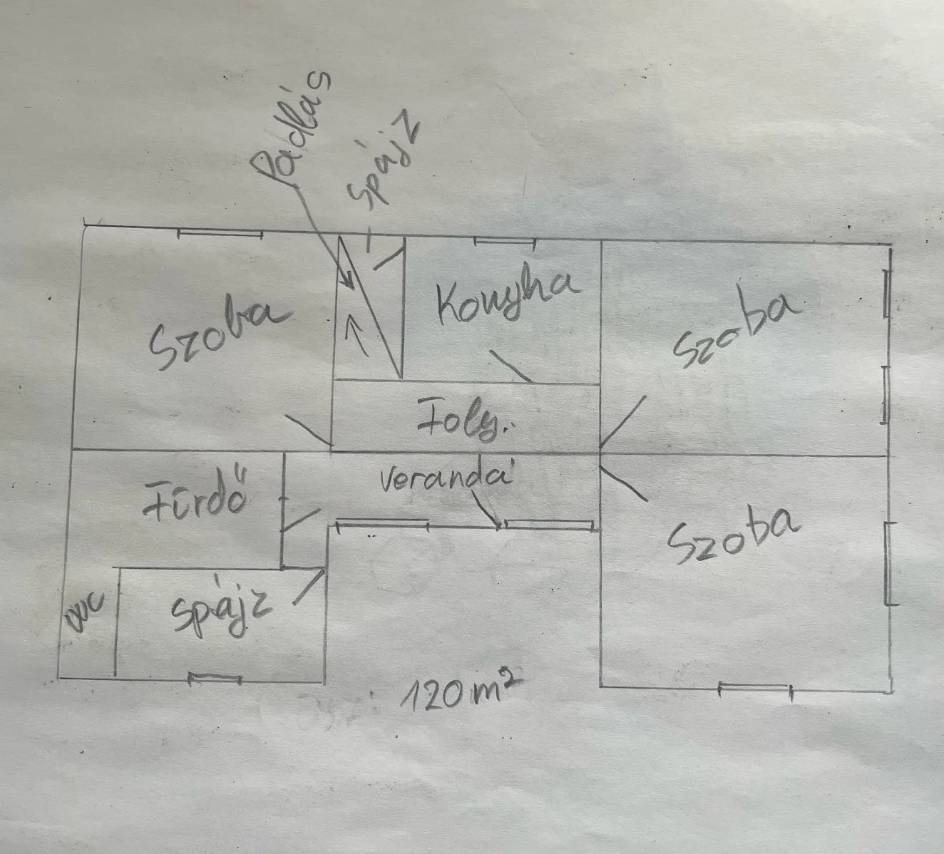 Eladó családi ház Nagyrada Petőfi alaprajz