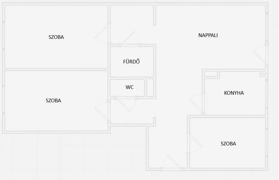 Eladó panel lakás Veszprém Március 15. alaprajz