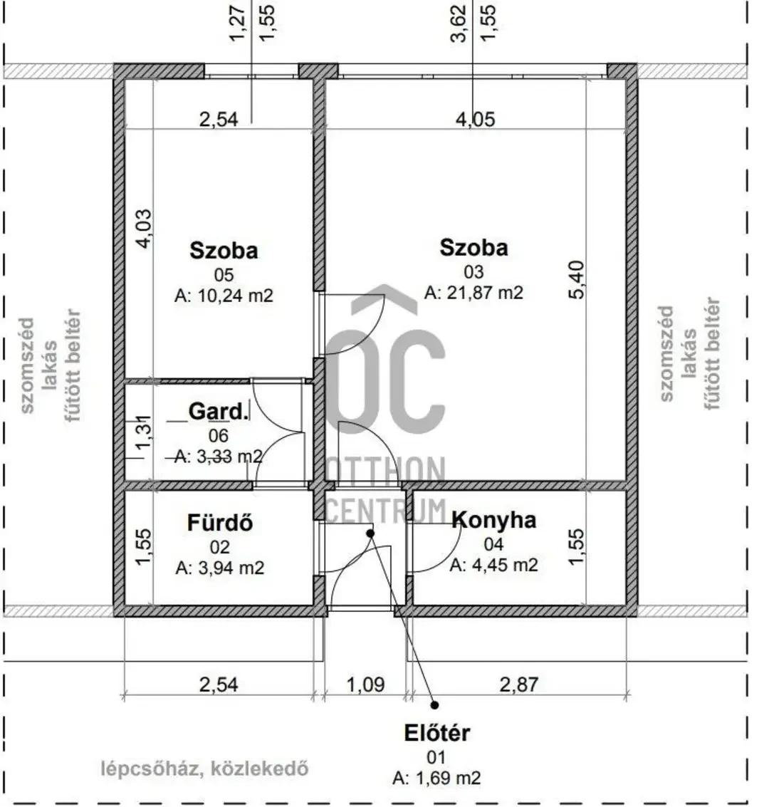 Eladó panel lakás Budapest 14. ker. Gvadànyi utca alaprajz
