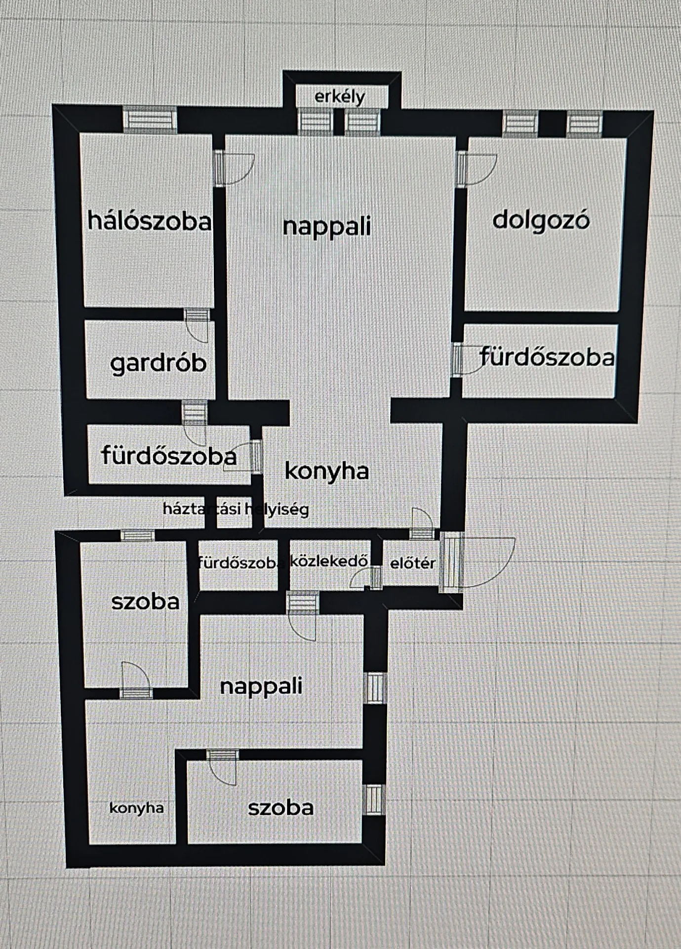 Eladó tégla lakás Budapest 13. ker. Szent István körút alaprajz