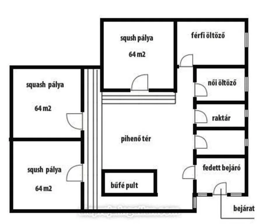 Eladó intézmény iroda / üzlet / kereskedelmi / szolgáltató Vác Rádi alaprajz