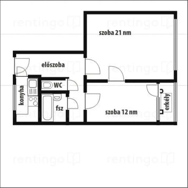 Eladó panel lakás Budapest 10. ker. Gőzmozdony alaprajz