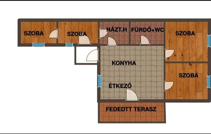 Eladó családi ház Cegléd Szél alaprajz