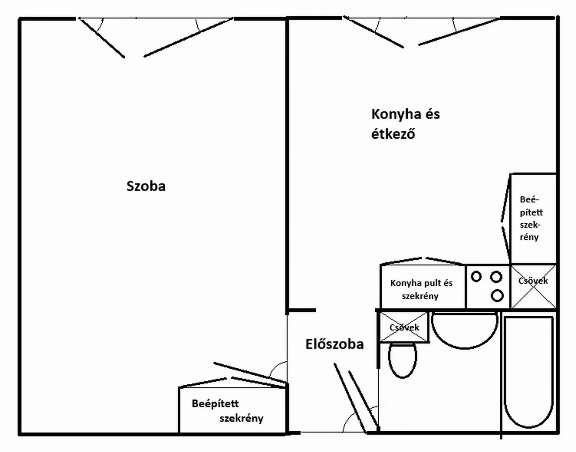 Eladó panel lakás Székesfehérvár Kígyó utca alaprajz
