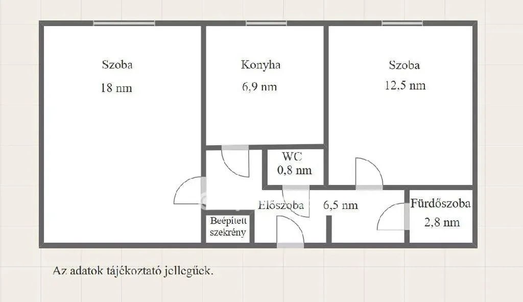 Eladó panel lakás Komló Hegyhát utca alaprajz