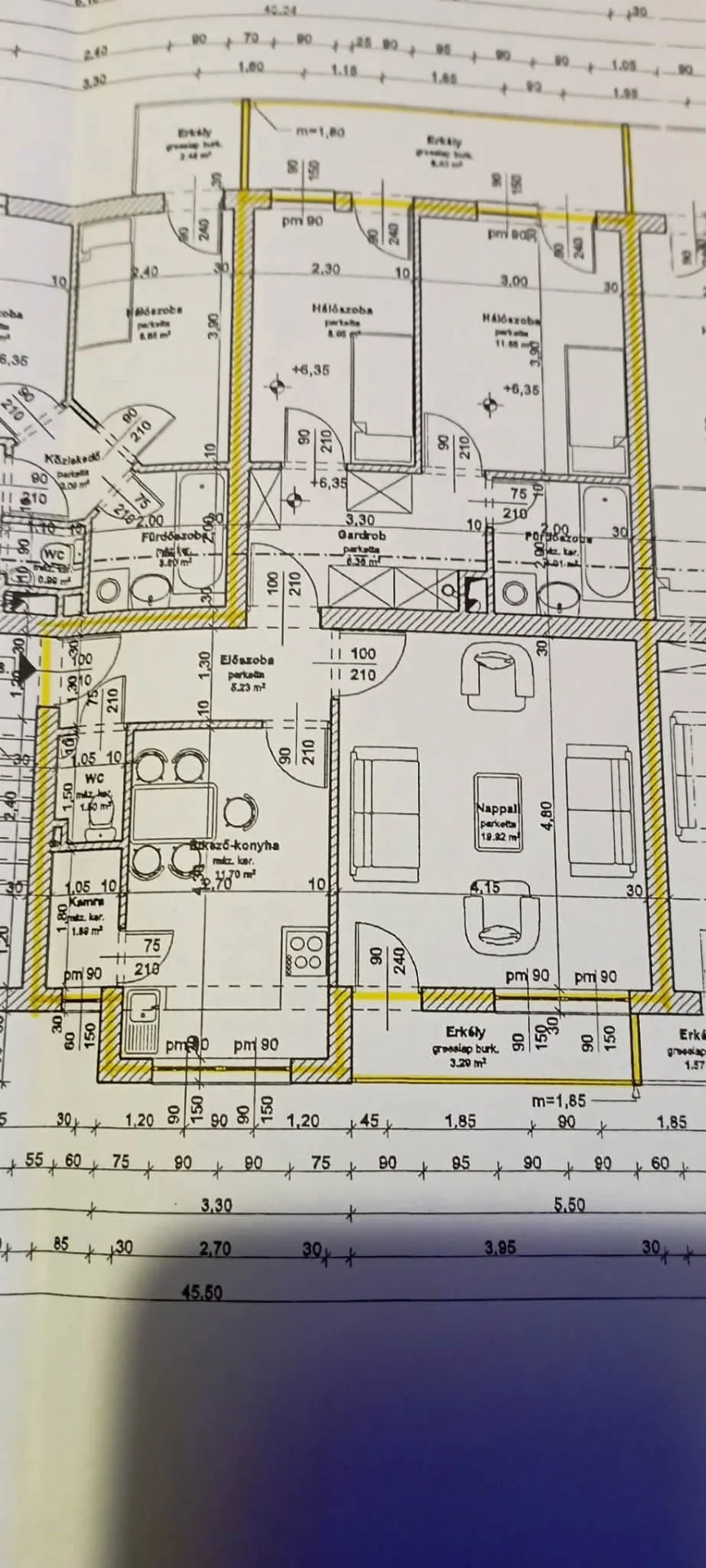 Eladó tégla lakás Debrecen Csapó alaprajz