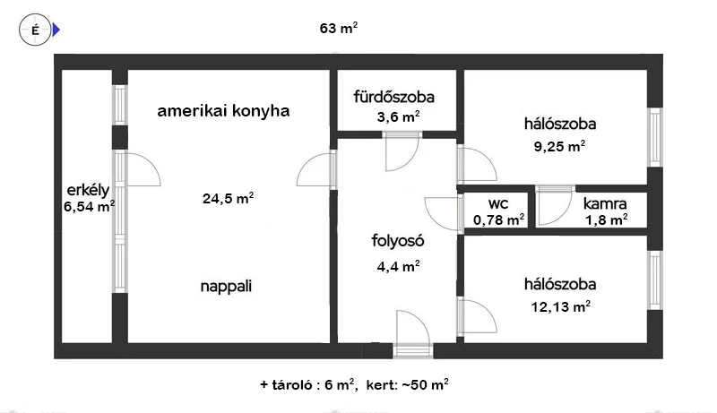 Eladó tégla lakás Keszthely Fodor utca alaprajz