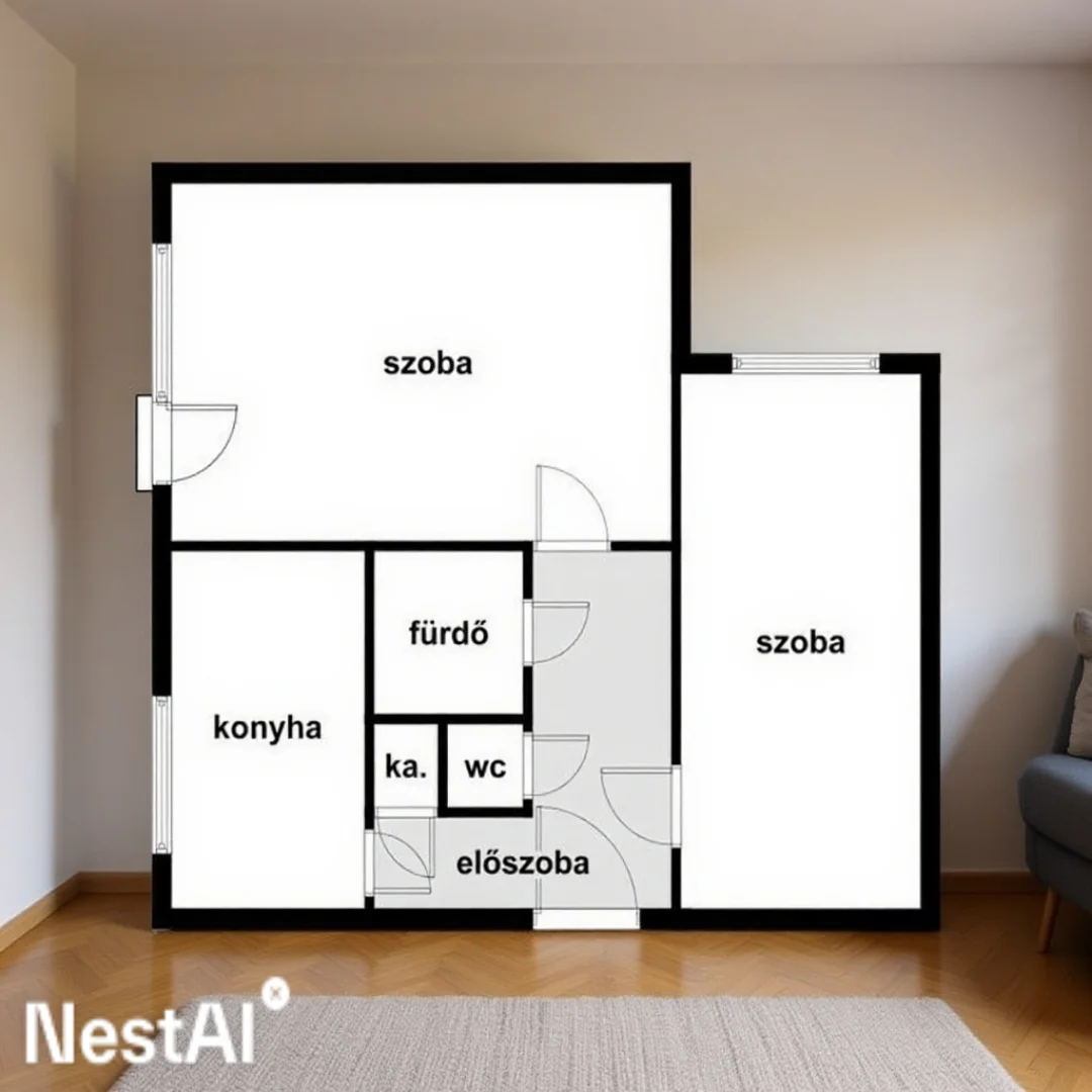 Eladó panel lakás Budapest 22. ker. Rozsakert utca alaprajz