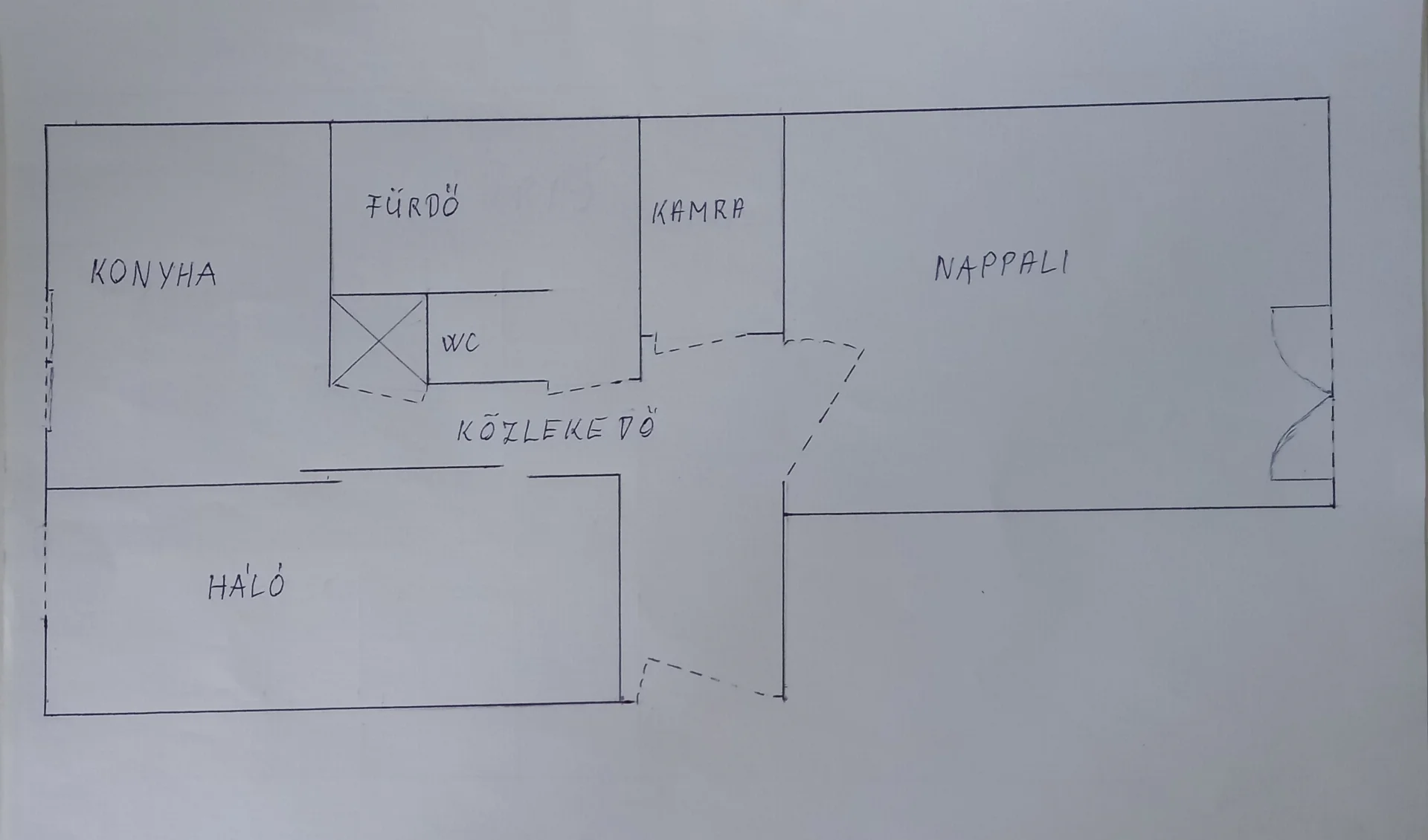 Eladó panel lakás Dunaújváros Táncsics M. alaprajz