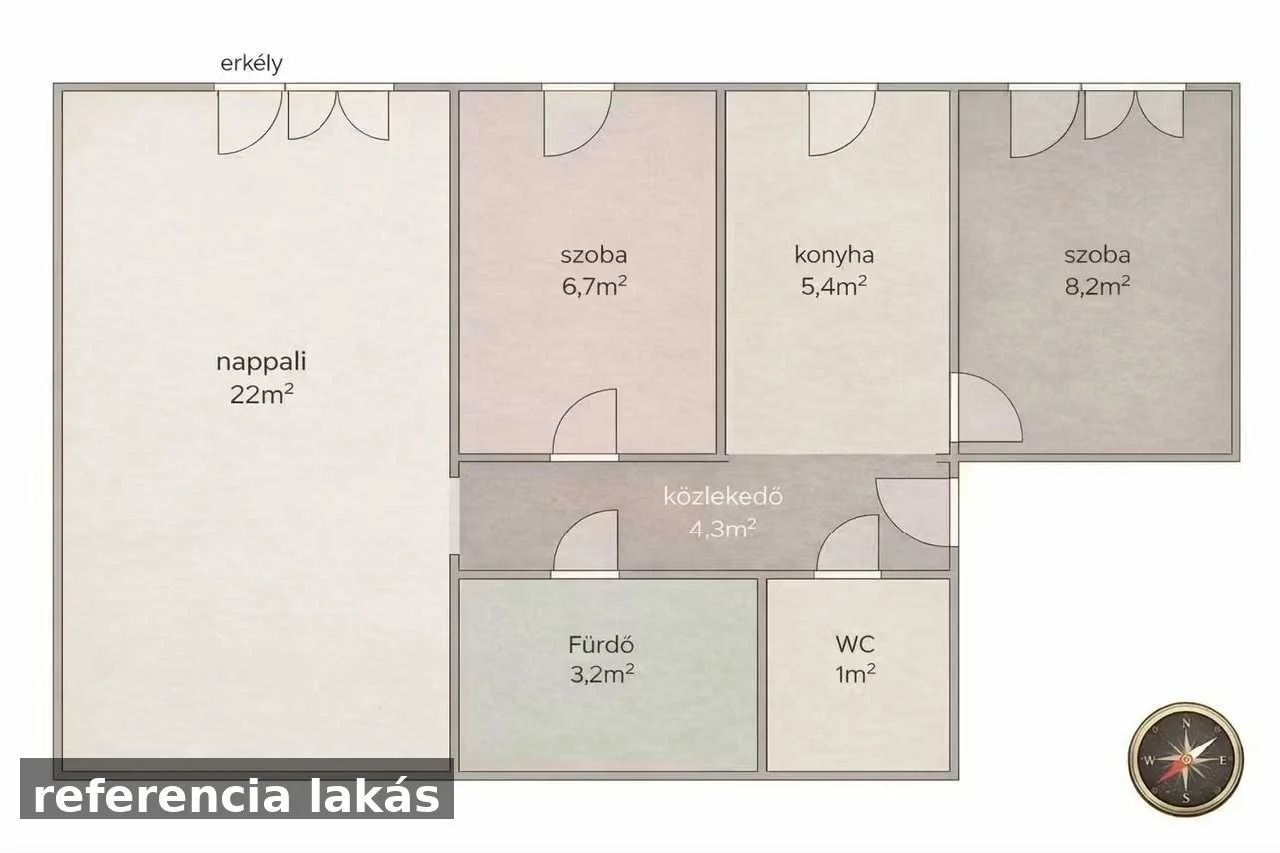 Eladó tégla lakás Miskolc Szentpéteri kapu alaprajz